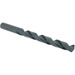 Cle-Line - 3/8" 135° High Speed Steel Jobber Drill - Oxide Finish, Right Hand Cut, Spiral Flute, Straight Shank, 5" OAL, Split Point - Benchmark Tooling