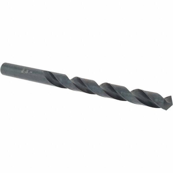 Cle-Line - Letter R 118° High Speed Steel Jobber Drill - Oxide Finish, Right Hand Cut, Spiral Flute, Straight Shank, 4-3/4" OAL, Standard Point - Benchmark Tooling