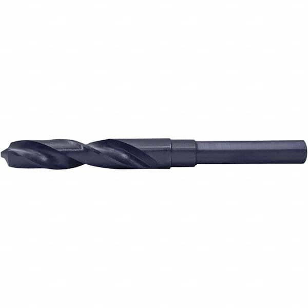 Reduced Shank Drill Bit: 1-11/32'' Dia, 1/2'' Shank Dia, 118  ™, High Speed Steel 6'' OAL, Coated Finish, Weldon Shank, RH Cut, Series 1681