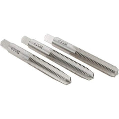 Cle-Line - M8x1.25 Metric, 4 Flute, Bottoming, Plug & Taper, Bright Finish, High Speed Steel Tap Set - Right Hand Cut, 2-23/32" OAL, 1-1/8" Thread Length, Series 0404 - Benchmark Tooling