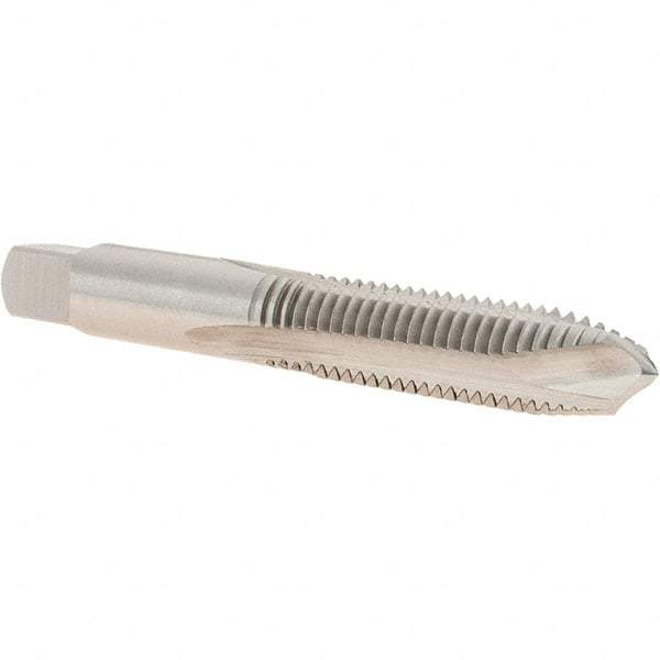 Cle-Line - M10x1.50 Metric Coarse, 3 Flute, Bright Finish, High Speed Steel Spiral Point Tap - Plug Chamfer, Right Hand Thread, 2-15/16" OAL, 1-1/4" Thread Length, 9.68mm Shank Diam, Series 0411M - Exact Industrial Supply