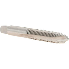 Cle-Line - M10x1.50 Metric Coarse, 3 Flute, Bright Finish, High Speed Steel Spiral Point Tap - Plug Chamfer, Right Hand Thread, 2-15/16" OAL, 1-1/4" Thread Length, 9.68mm Shank Diam, Series 0411M - Exact Industrial Supply