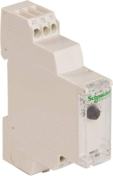 Schneider Electric - 100 hr Delay, Multiple Range SPDT Time Delay Relay - 8 Contact Amp, 24 to 240 VAC/VDC, Selector Switch - Benchmark Tooling