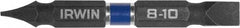 Irwin - 1/4" Slotted Screwdriver Bit - 1/4" Hex Drive, 2-3/8" OAL - Benchmark Tooling