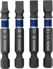 Irwin - 4 Piece, Bit Set - 1/4" Hex Drive, Slotted Point - Benchmark Tooling