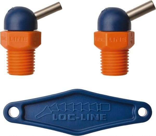 Loc-Line - 1/4" Hose Inside Diam, High-Pressure Coolant Hose Nozzle - NPT, for Use with Loc-Line Modular Hose System, 2 Pieces - Benchmark Tooling