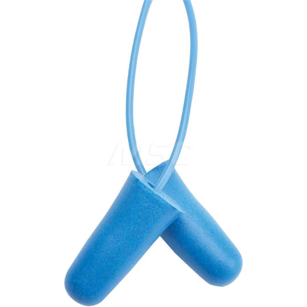 Earplug: Foam, Contoured, Roll Down, Corded Blue