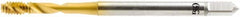 OSG - #12-28 UNF 2 Flute 2B Modified Bottoming Spiral Flute Tap - Vanadium High Speed Steel, TiN Finish, 80mm OAL, Right Hand Flute, Right Hand Thread, H3, Series 16450 - Exact Industrial Supply