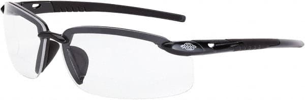 CrossFire - +1.5, Smoke Gray Lenses, Scratch Resistant, Frameless Magnifying Safety Glasses - UV Protection - Benchmark Tooling