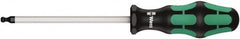 Wera - 5mm Hex Ball End Driver - 4" Bade Length, Ergonomic Cushion Grip Handle, 205mm OAL - Benchmark Tooling