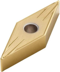 Seco - VNMG330.5 Grade CP500 Carbide Turning Insert - TiAlN/TiN Finish, 35° Diamond, 3/8" Inscr Circle, 3/16" Thick, 1/128" Corner Radius - Benchmark Tooling
