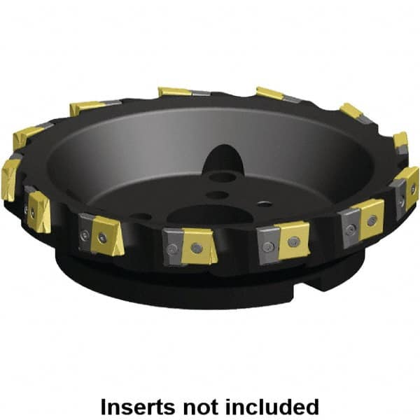 Kennametal - 7 Inserts, 6" Cut Diam, 2" Arbor Diam, 25.45mm Max Depth of Cut, Indexable Square-Shoulder Face Mill - 0/90° Lead Angle, 2-3/8" High, LN.U 2210.. Insert Compatibility, Series MEGA90 - Benchmark Tooling