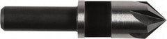 Irwin - 3/8" Head Diam, 1/4" Shank Diam, 5 Flute 82° High Speed Steel Countersink - Oxide Finish, 1-5/8" OAL, Single End, Straight Shank, Right Hand Cut - Benchmark Tooling