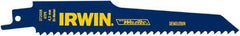 Irwin Blades - 6" Long, Bi-Metal Reciprocating Saw Blade - Tapered Profile, 6 TPI, Toothed Edge, Tang Shank - Benchmark Tooling