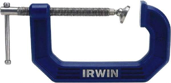 Irwin - Heavy-Duty 1" Max Opening, 1-3/16" Throat Depth, Standard C-Clamp - Standard Throat Depth - Benchmark Tooling