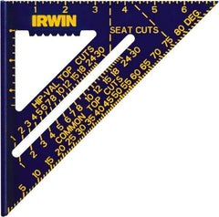 Irwin - 7" Blade Length, Aluminum Rafter Square - Benchmark Tooling