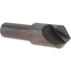 Melin Tool - 1/2" Head Diam, 3/8" Shank Diam, 1 Flute 82° High Speed Steel Countersink - Oxide Finish, 2" OAL, Single End, Straight Shank, Right Hand Cut - Benchmark Tooling