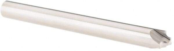 Melin Tool - 1/16" Radius, 3 Flute Solid Carbide Corner Rounding End Mill - Single End, Uncoated, 1/8" Tip Diam, 2-1/2" OAL, 1/4" Shank Diam - Benchmark Tooling