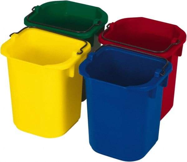 Rubbermaid - 5 Qt, 215.9mm High, Polypropylene Rectangular Color Variety Single Pail (4-Pack) - Handle Included, 190.5mm Top Length x 234.95mm Top Width - Benchmark Tooling