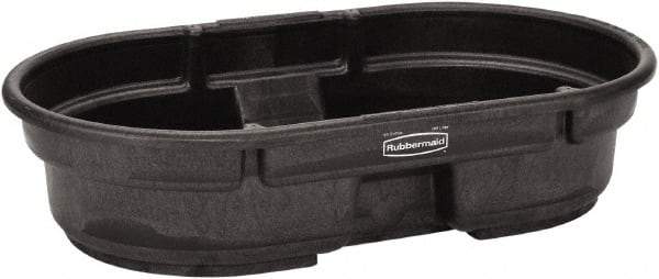 Rubbermaid - 50 Gallon Black Oval Plastic Stock Tank - 12" High x 31" Diam - Benchmark Tooling