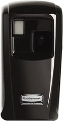 Rubbermaid - 0.012 Cu Ft Coverage, Black Metered Aerosol Dispenser - C Battery Required - Benchmark Tooling