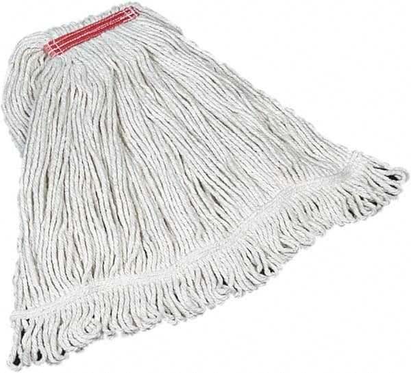 Rubbermaid - Red Head Band, Large Cotton Loop End Mop Head - 4 Ply, Screw On Connection - Benchmark Tooling