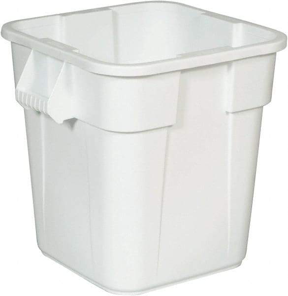 Rubbermaid - 28 Gal White Square Trash Can - Polyethylene, 572mm High x 546.1mm Long x 546.1mm Wide - Benchmark Tooling