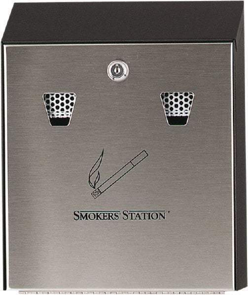 Rubbermaid - Steel Wall Mounted Ashtray - 10" Wide x 12-1/2" High - Benchmark Tooling