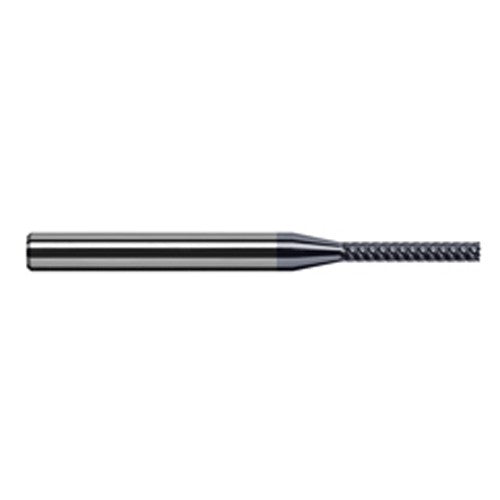 Variable Helix End Mills for Exotic Alloys - Finishers - 0.0470″ (3/64″) Cutter Diameter × 0.2500″ (1/4″) Length of Cut Carbide Square End Mill Finisher for Exotic Alloys, 6 Flutes, AlTiN Nano Coated - Exact Industrial Supply