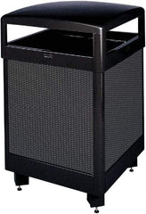 Rubbermaid - 48 Gal Black Square Decorative Waste Receptacle With Top - Steel, 40" High x 660.4mm Long x 26" Wide - Benchmark Tooling