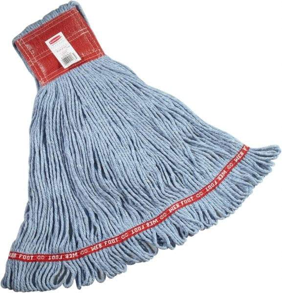 Rubbermaid - 5" Red Head Band, Large Blended Fiber Loop End Mop Head - 4 Ply, Clamp Jaw Connection - Benchmark Tooling