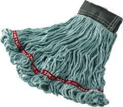 Rubbermaid - 1" Green Head Band, Medium Blended Fiber Loop End Mop Head - 4 Ply, Side Loading Connection - Benchmark Tooling