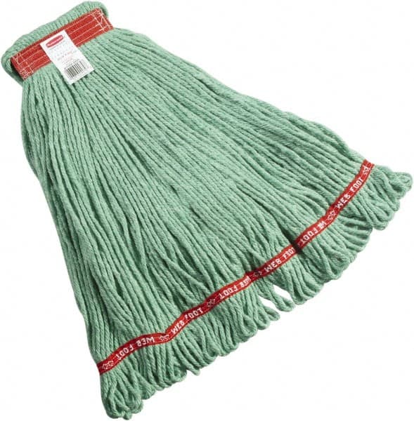 Rubbermaid - 1" Red Head Band, Large Blended Fiber Loop End Mop Head - 4 Ply, Side Loading Connection - Benchmark Tooling