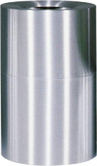 Rubbermaid - 55 Gal Aluminum Round Decorative Waste Receptacle With Top - Aluminum, 35" High - Benchmark Tooling