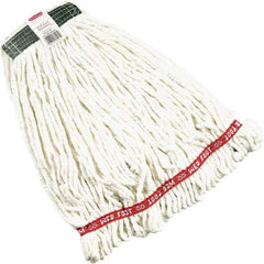 Rubbermaid - 1" Green Head Band, Medium Blended Fiber Loop End Mop Head - Side Loading Connection - Benchmark Tooling