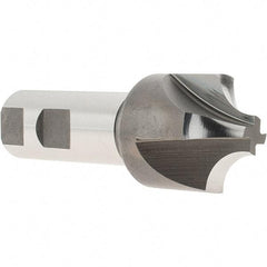 Melin Tool - 1/2" Radius, 1-1/2" Mill Diam, 4 Flute High Speed Steel Corner Rounding End Mill - Single End, Uncoated, 1/2" Tip Diam, 4-1/8" OAL, 1-1/2" Shank Diam - Benchmark Tooling