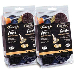 WALTER Surface Technologies - 31 Piece, 36, 40, 50, 60, 80, 120 Grit, 2" Disc Diam, Abrasive Disc Kit - Coated, (3) Coarse, (3) Fine, (3) Super Fine, (4) Medium Grade, Zirconia Alumina - Benchmark Tooling