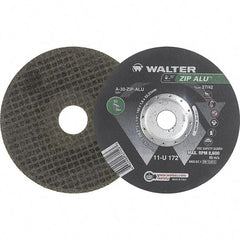 WALTER Surface Technologies - 30 Grit, 7" Wheel Diam, 1/16" Wheel Thickness, 7/8" Arbor Hole, Type 27 Depressed Center Wheel - Aluminum Oxide, Resinoid Bond, 8,600 Max RPM - Benchmark Tooling