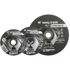 WALTER Surface Technologies - 24 Grit, 7" Wheel Diam, 1/4" Wheel Thickness, 7/8" Arbor Hole, Type 27 Depressed Center Wheel - Aluminum Oxide, Resinoid Bond, 8,600 Max RPM - Benchmark Tooling