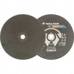 WALTER Surface Technologies - 9" 30 Grit Aluminum Oxide Cutoff Wheel - 3/32" Thick, 7/8" Arbor, 6,600 Max RPM, Use with Angle Grinders - Benchmark Tooling