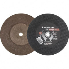 WALTER Surface Technologies - 12" 24 Grit Aluminum Oxide Cutoff Wheel - 1/8" Thick, 7/8" Arbor, 6,300 Max RPM, Use with Electric & Gas Powered Saws - Benchmark Tooling