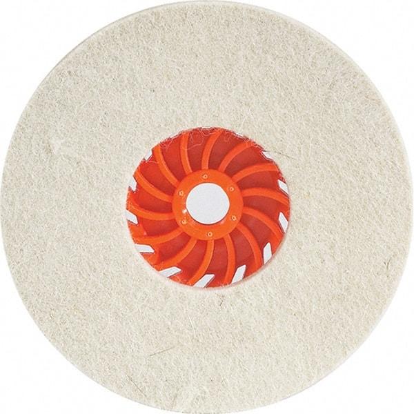 WALTER Surface Technologies - 5" Diam x 1/2" Thick Unmounted Buffing Wheel - Felt Cup Disc, 5/8-11 Arbor Hole, Hard Density - Benchmark Tooling