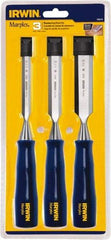 Irwin - 3 Piece Wood Chisel Set - Polypropylene, Sizes Included 1/2 to 1" - Benchmark Tooling