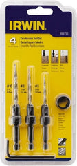 Irwin - 4 Piece, 5/16 to 7/16" Head Diam, Single End Countersink Set - Benchmark Tooling