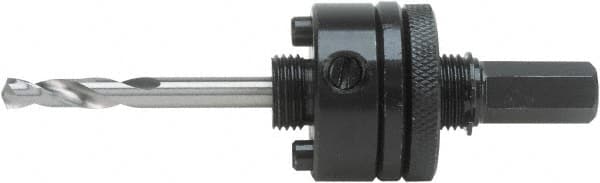 Irwin Blades - 1-1/4 to 6" Tool Diam Compatibility, Hex Shank, Steel Integral Pilot Drill, Hole Cutting Tool Arbor - 3/8" Min Chuck, Hex Shank Cross Section, Threaded Shank Attachment, For Hole Saws - Benchmark Tooling