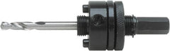 Irwin Blades - 1-1/4 to 6" Tool Diam Compatibility, Hex Shank, Steel Integral Pilot Drill, Hole Cutting Tool Arbor - 3/8" Min Chuck, Hex Shank Cross Section, Threaded Shank Attachment, For Hole Saws - Benchmark Tooling