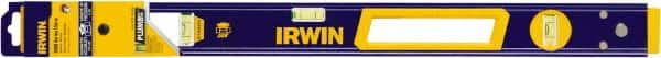 Irwin - Magnetic 24" Long 3 Vial Box Beam Level - Aluminum, Blue/Yellow, 1 Level & 2 Plumb Vials - Benchmark Tooling