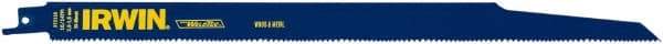 Irwin Blades - 12" Long, Bi-Metal Reciprocating Saw Blade - Straight Profile, 10 to 14 TPI, Toothed Edge, Tang Shank - Benchmark Tooling