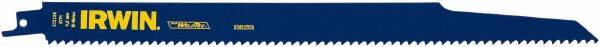 Irwin Blades - 12" Long, Bi-Metal Reciprocating Saw Blade - Tapered Profile, 6 TPI, Toothed Edge, Tang Shank - Benchmark Tooling