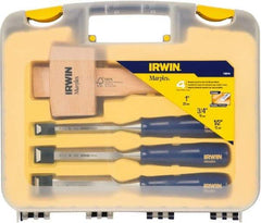 Irwin - 4 Piece Wood Chisel Set - Polypropylene, Sizes Included 1/2 to 1" - Benchmark Tooling